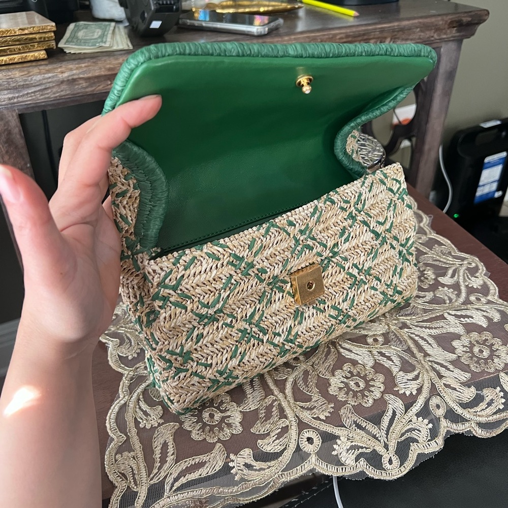 Tory Burch Fleming straw clutch - Picture 6 of 11